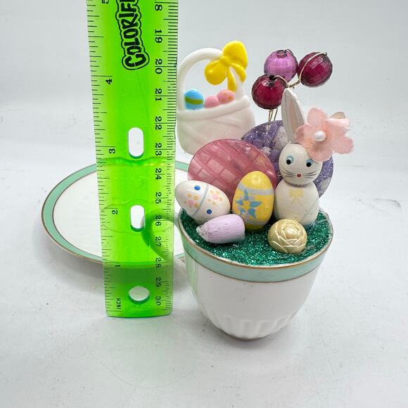 Extra Eggs - Easter Teacup Assemblage Holiday Decor by Kitsch Emporium - Picture 2 of 5